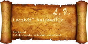 Laczkó Valdemár névjegykártya